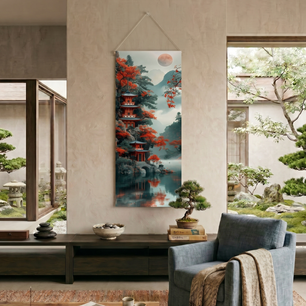 Kakemono Paysage Rouge