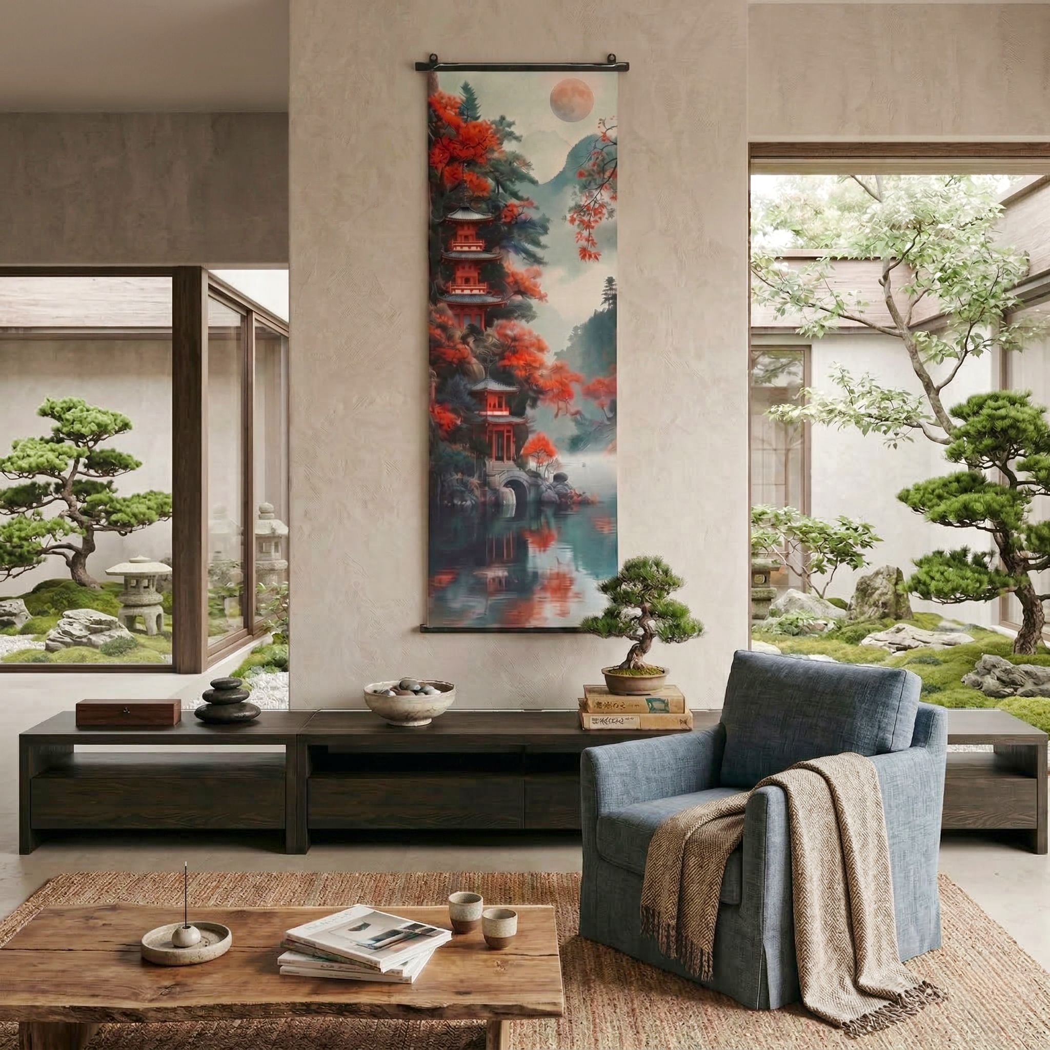 Kakemono Paysage Rouge