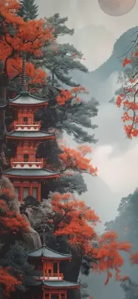 Kakemono Paysage Rouge 2