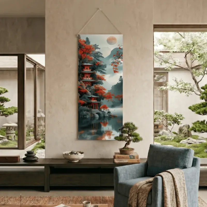 Kakemono Paysage Rouge