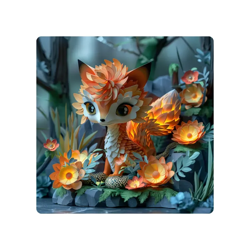 Magnet Renard Fleuri